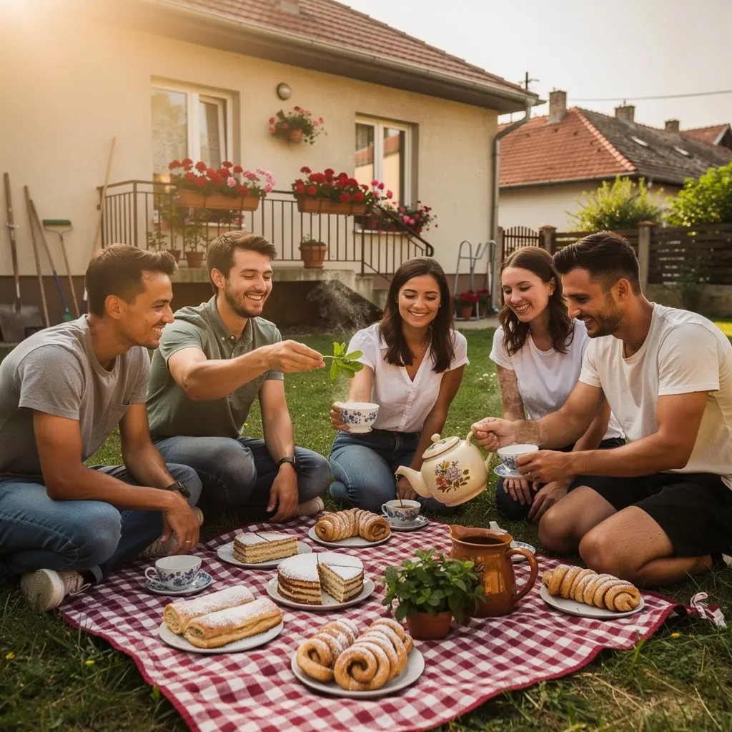 Friss mentalevél csokor, üde zöld színben, természetes háttérrel.